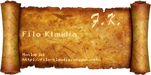 Filo Klaudia névjegykártya